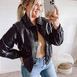 Load image into Gallery viewer, Anna Leather Bomber Jacket