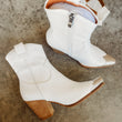 Load image into Gallery viewer, White Metal Toe Booties