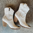 Load image into Gallery viewer, White Metal Toe Booties