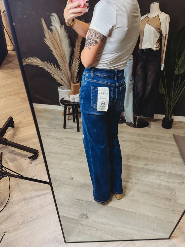 The Varley Dark Wash Wide Leg Denim