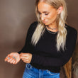 Load image into Gallery viewer, Black Basic Long Sleeve Tee