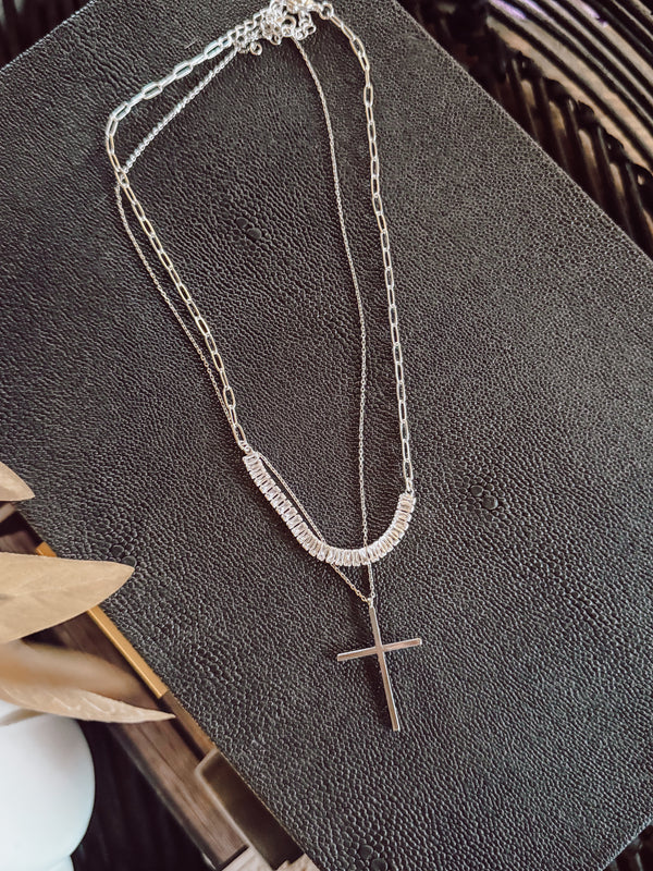 Silver Duo Necklace Stack