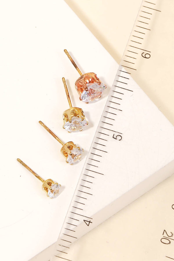Rhinestone Stud Earrings Set