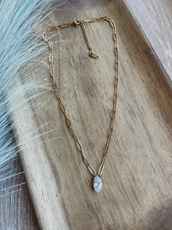 Gold + Diamond Pendant Necklace