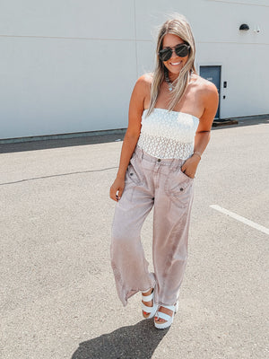 Lettie Creamy Lace Tube Top
