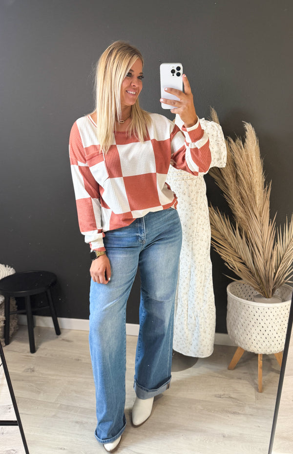 Bobbi Checkered Print Top