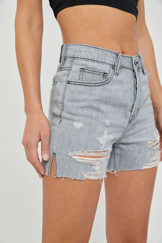 Sophie Mom Shorts [ grey wash ]