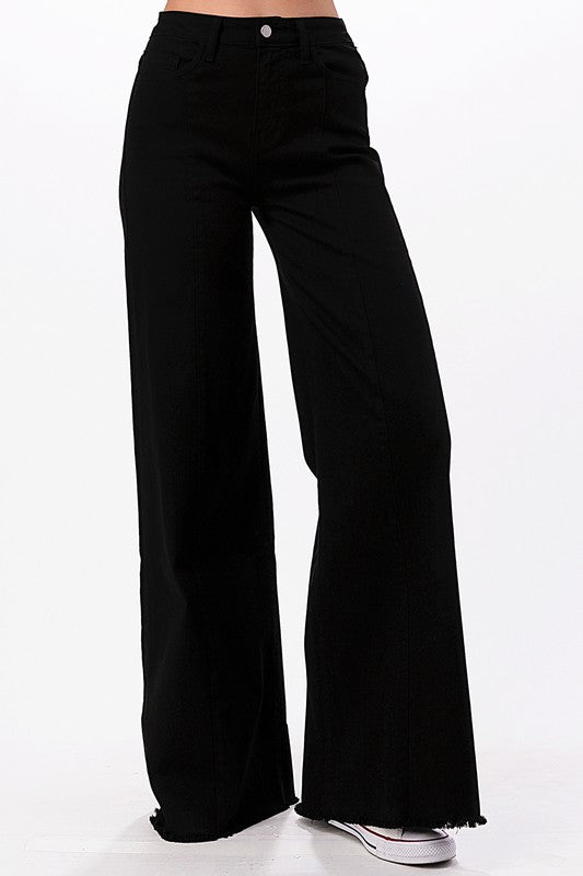 The Long Live Wide Leg Black Denim