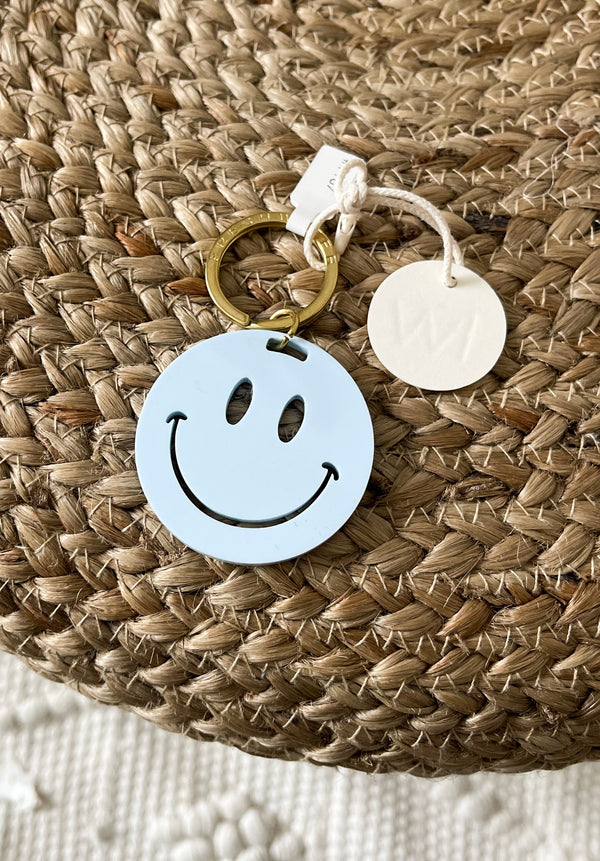 Blue Smiley Keychain