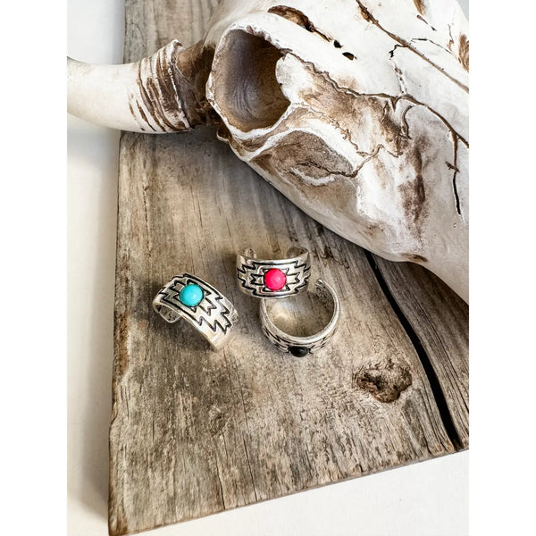 Western Aztec Cuff Ring