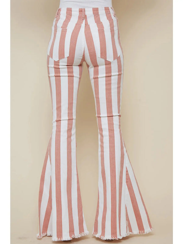 Ashton Striped Flare Denim