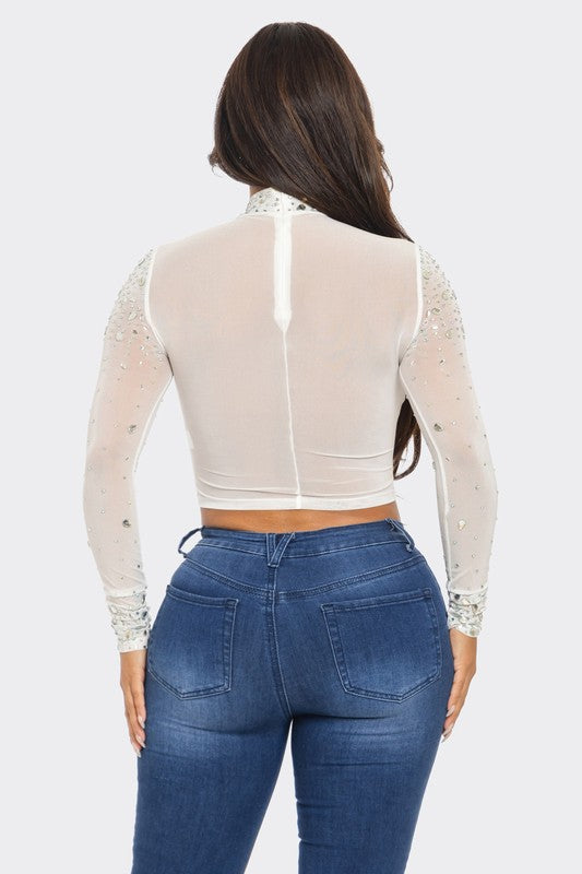 Winners Choice White Sequin Top