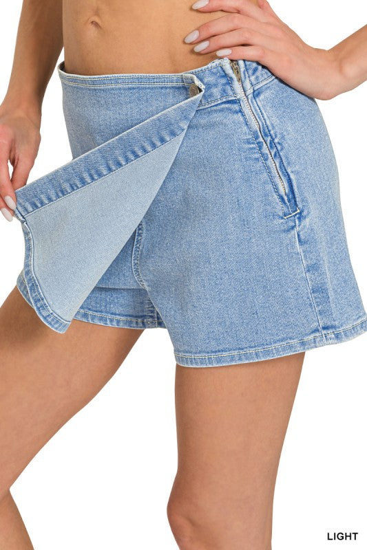 Audra Wrap Denim Skirt