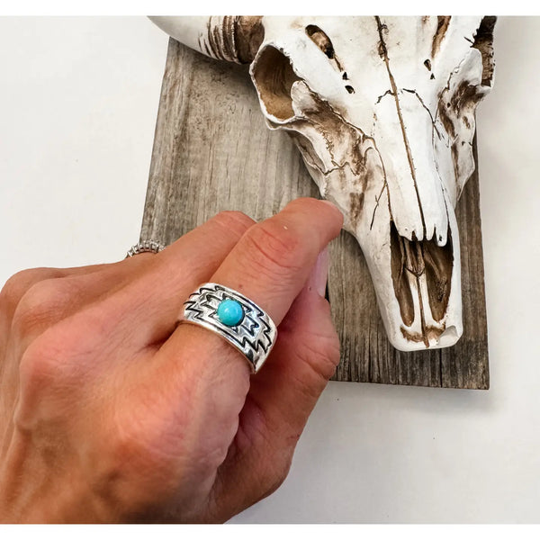 Western Aztec Cuff Ring