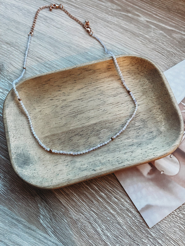 Lavender + Gold Crystal Necklace