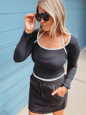 Adira Halter Long Sleeve Top