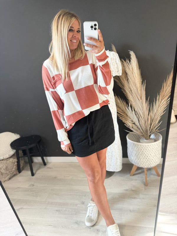Bobbi Checkered Print Top