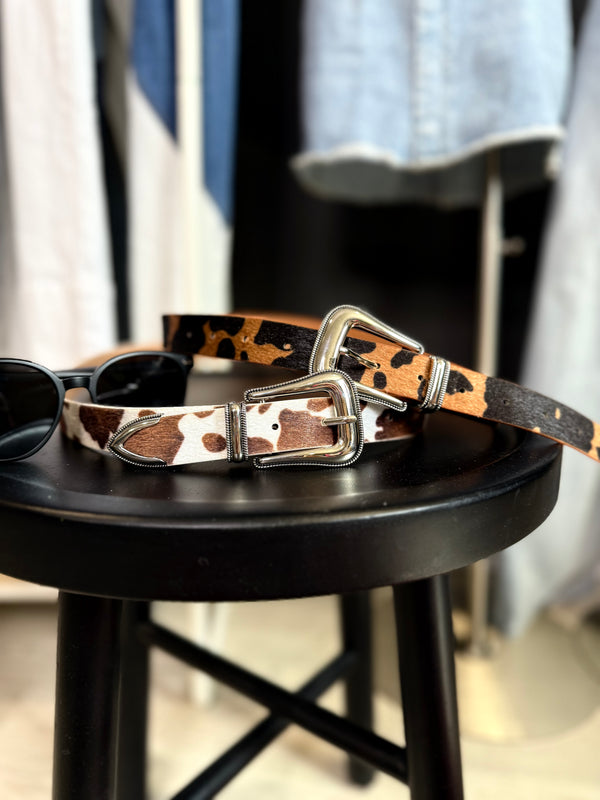Cow Print Belts