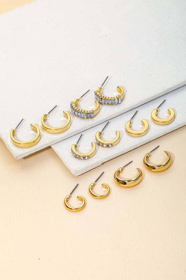 Mini Six Pair Hoop Earrings Set