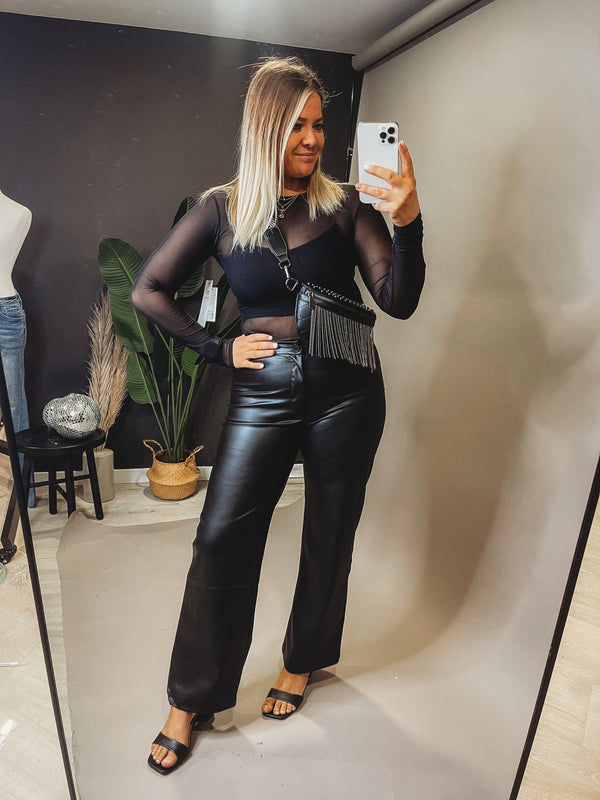 Need Them Wide Leg Faux Leather Trouser Pants