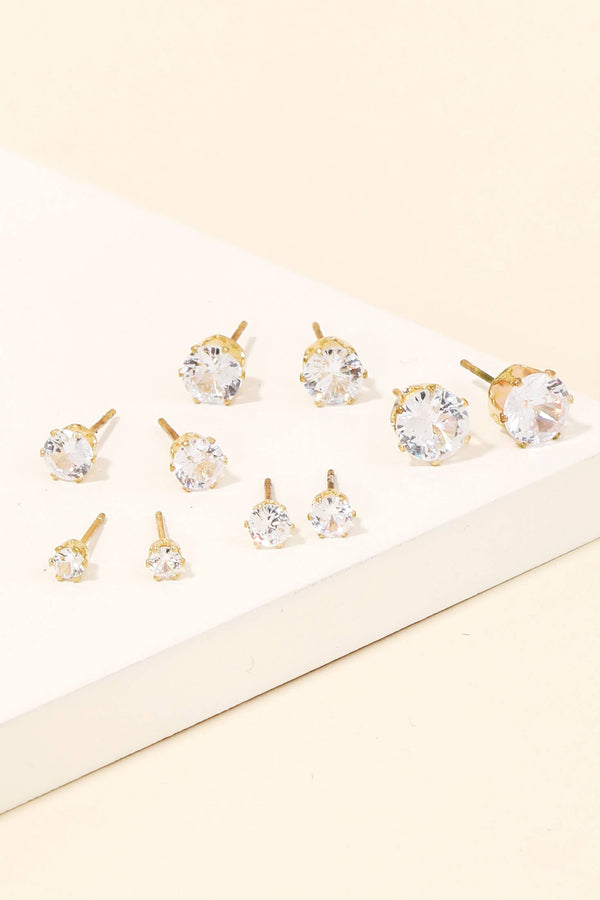 Rhinestone Stud Earrings Set