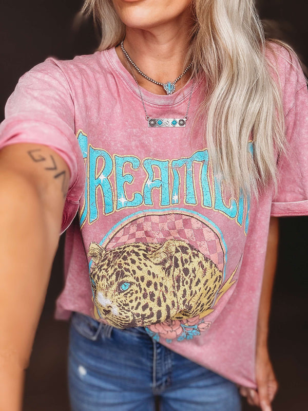 Dreamer Vintage Leopard Graphic Tee