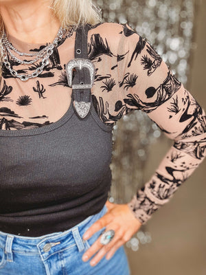 The Brown Wild West Mesh Top [ small ]