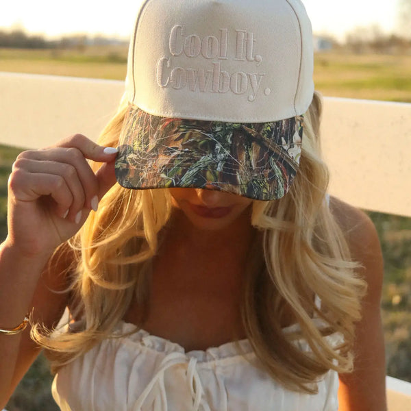 Cool It. Cowboy. Trucker Hat