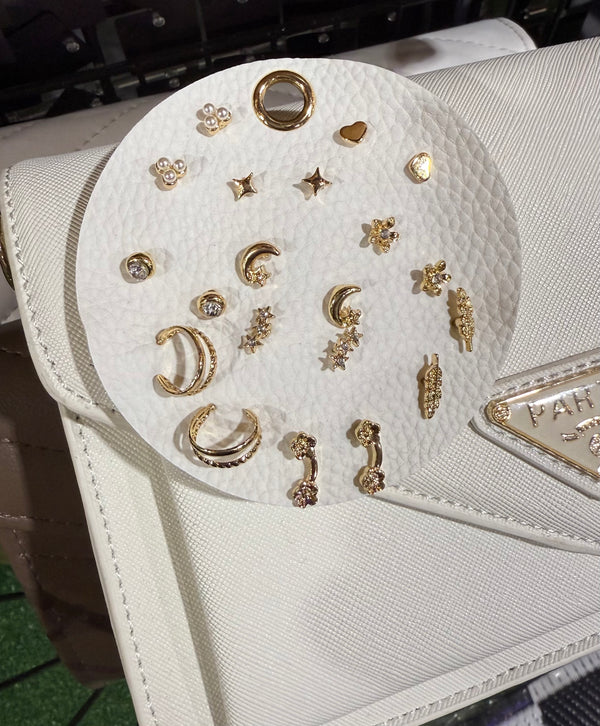 Leather Chic Earring Pack 10 pair