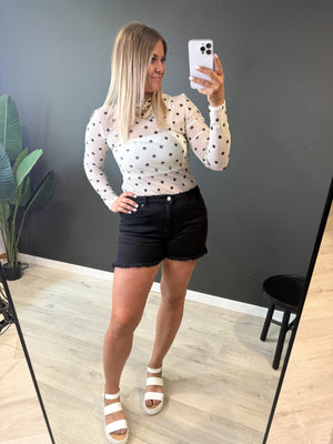 Lexi Polka Dot Mesh Top