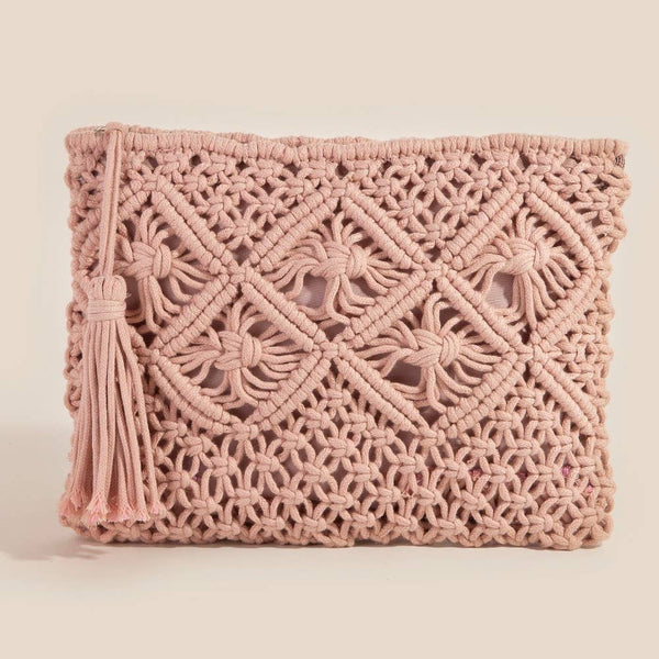 Crochet Clutch Tassel Bag