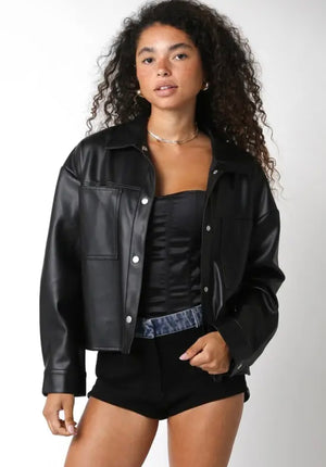 The Rylee Leather Like Jacket