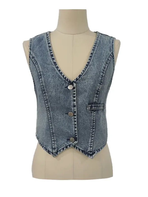 Opal V Neck Denim Vest