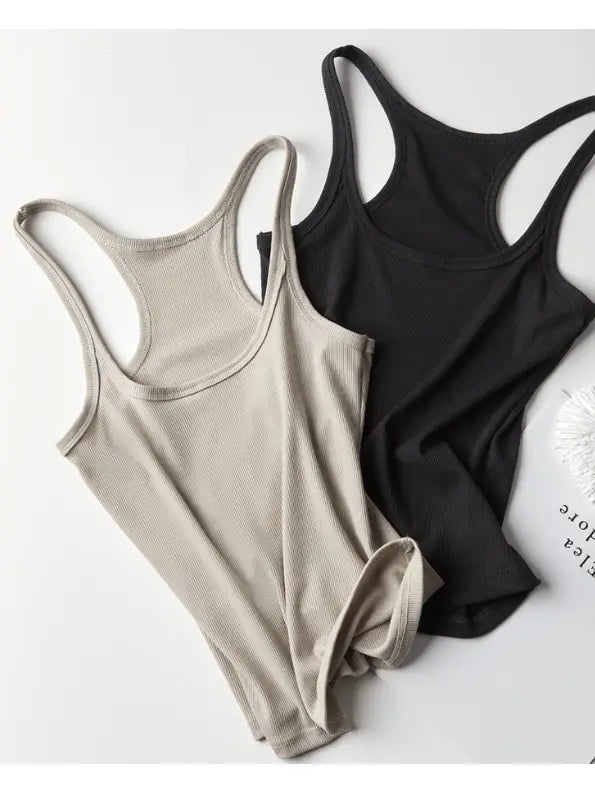 Susie Summer Basic Ribbed Racerback Tank
