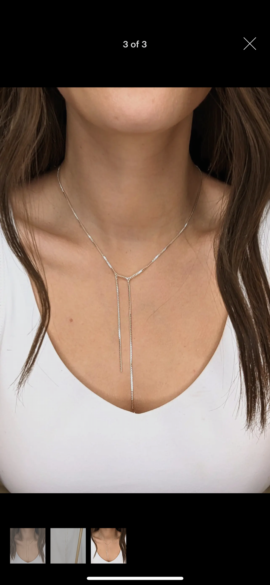 Catherine Dainty Lariat Chain Necklace