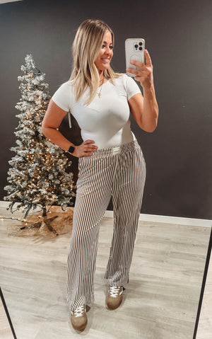 The Luca Striped Wide Leg Pants