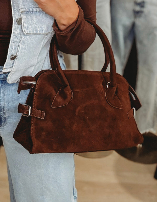So Suede Brown Tote Handbag