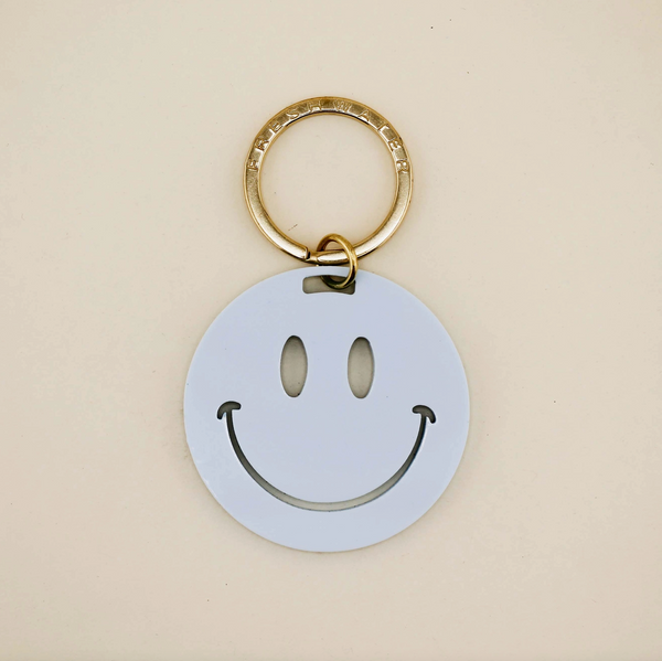 Blue Smiley Keychain