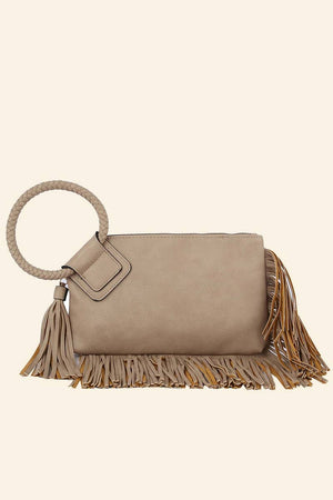 Fringe Cuff Clutch Tassel Wristlet Clutch Bag
