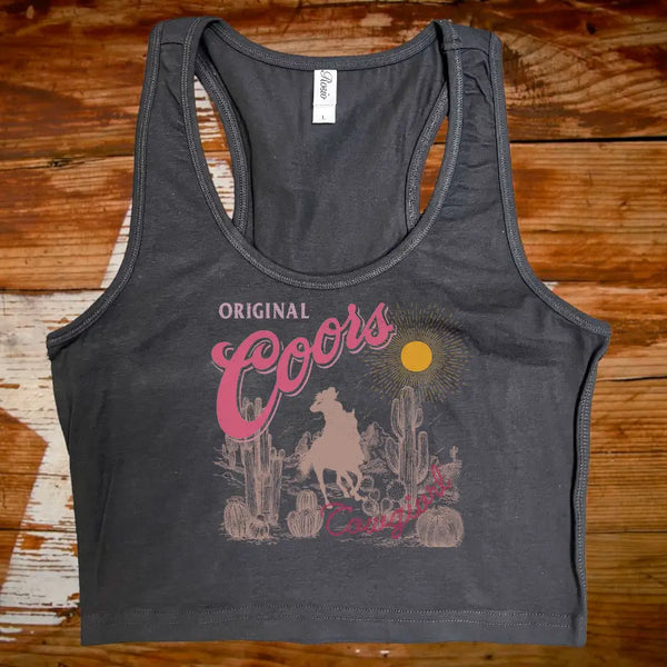 Original Coors Black Crop Tank Top