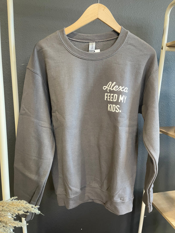 Alexa Feed The Kids Crew Graphic Pullover