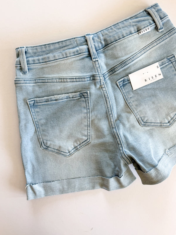 The Fable Cuffed Light Wash Short