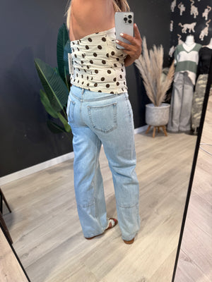 Landin Light Wash Dad Jeans [ size up 1 or 2 ]