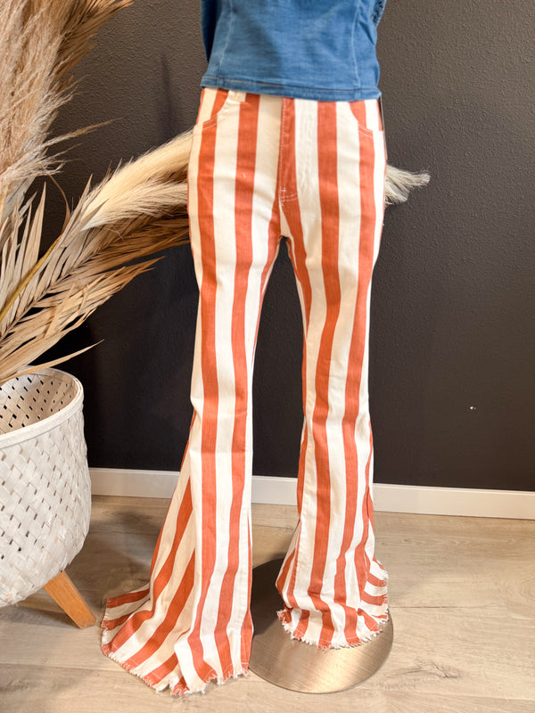 Ashton Striped Flare Denim