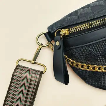 Adira Checkered Crossbody Chest Bag