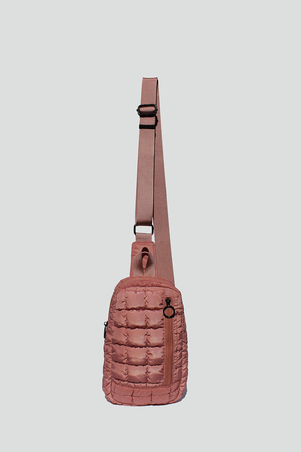 Nevaeh Nylon Quilted Sling Bag [ Rose ]