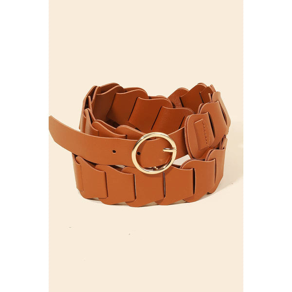 Faux Leather Braid Link Belt