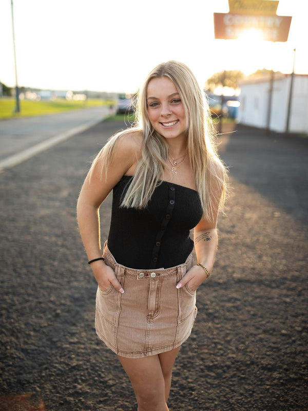 Devon Button Down Tube Top