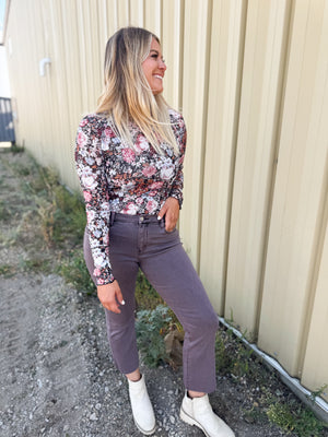 The Cadence Floral Mesh Top