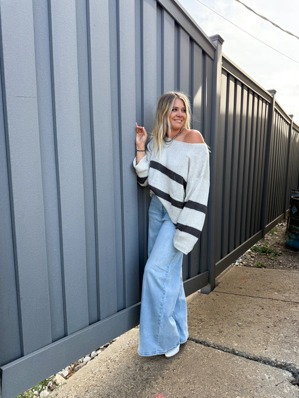 The Knix Striped Oversized Sweater